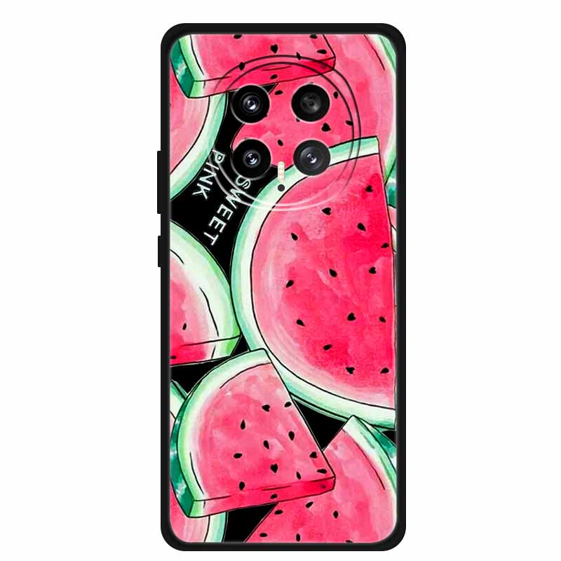 Phone Case For Honor Magic8 5G Soft TPU Black Silicone Cover For Honor Magic 8 2025 Case Coque Cartoon Flowers Protective Funda