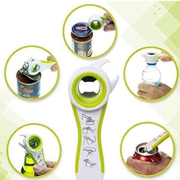 

Багатофункціональна консервна банка 5 в 1. Відкривачка для консервної банки для маленьких ручок, артрит. Хороший кухонний інструмент.