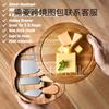 Acacia Wood Round Cheese Board & Knife Set
