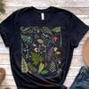 T-shirt imprimé fougère Fougères Impressions botaniques mycologie Fleurs sauvages Automne vintage Lavé Haut pour un usage quotidien Décontracté Stretch