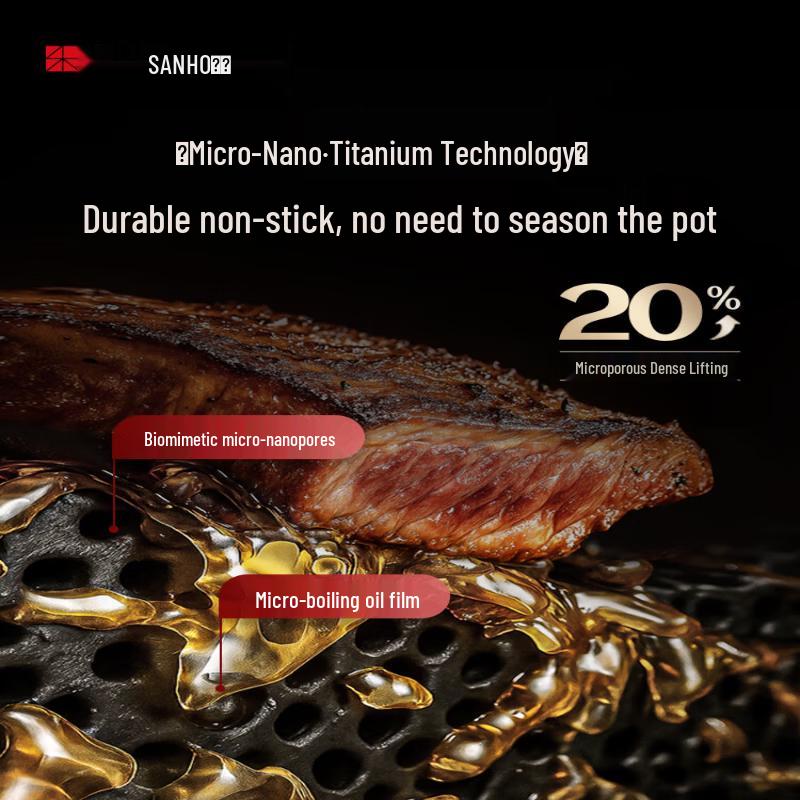 Sanhe 0-Beschichtung Titanstahl Wok