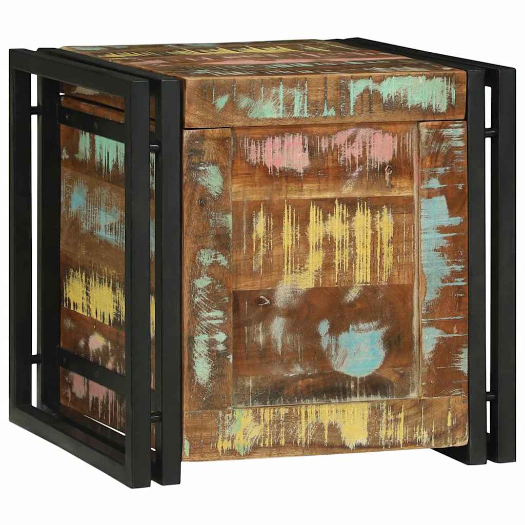Storage Box with Storage Compartment 40 X 40 X 40 Cm Solid Acacia Wood