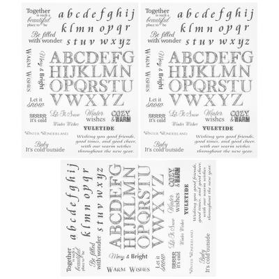 3 Stück Transparenter Stempel TPR Englisches Alphabet Stempel Basteln für DIY Scrapbook Album Karte