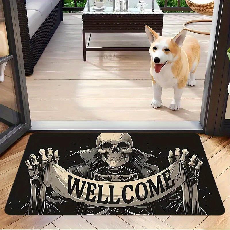 

Gothic Skull Welcome Doormat Non Slip Absorbent Washable Entrance Floor Rug Living Room Home Decor Floor Mat 1PC 40x60cm