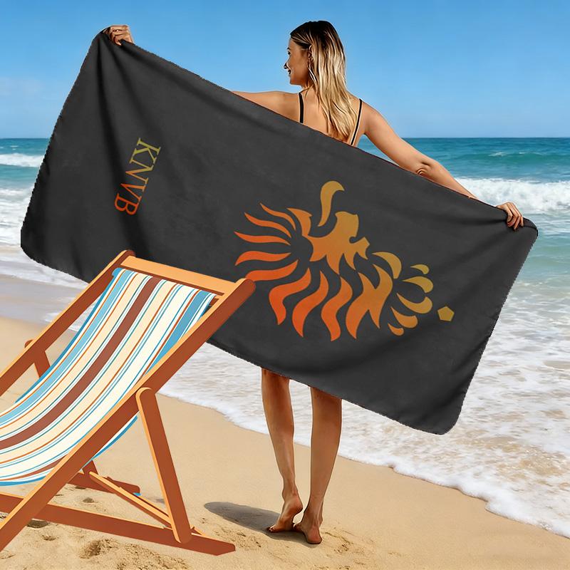 KNVB Print Beach Towel, Large Soft Quick Dry Towel for Beach Camping Swimming