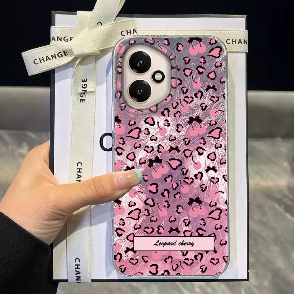 Korean Amber Gold Leopard Print Phone Case for Honor 400 200 90 Smart Pro Magic7 70 Lite X9a X9c X9b X8b X8a X8c X7c X7b Cover