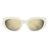Balenciaga Logo Decorated Oval Sunglasses Women Sunglasses Beige BB0324SK009