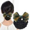 Hotel Attendant Hair Clip Bowknot Bun Snood Spring Clip Bowknot Hairgrips Net Cover  Dance