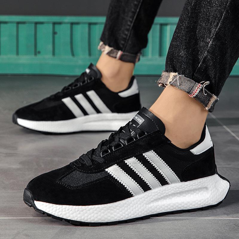 

Три полоски обувь Форреста Гампа мужская обувь натуральная кожа 2025 осень 2025 однотонная на мягкой подошве спортивная женская обувь кроссовки попкорн 42