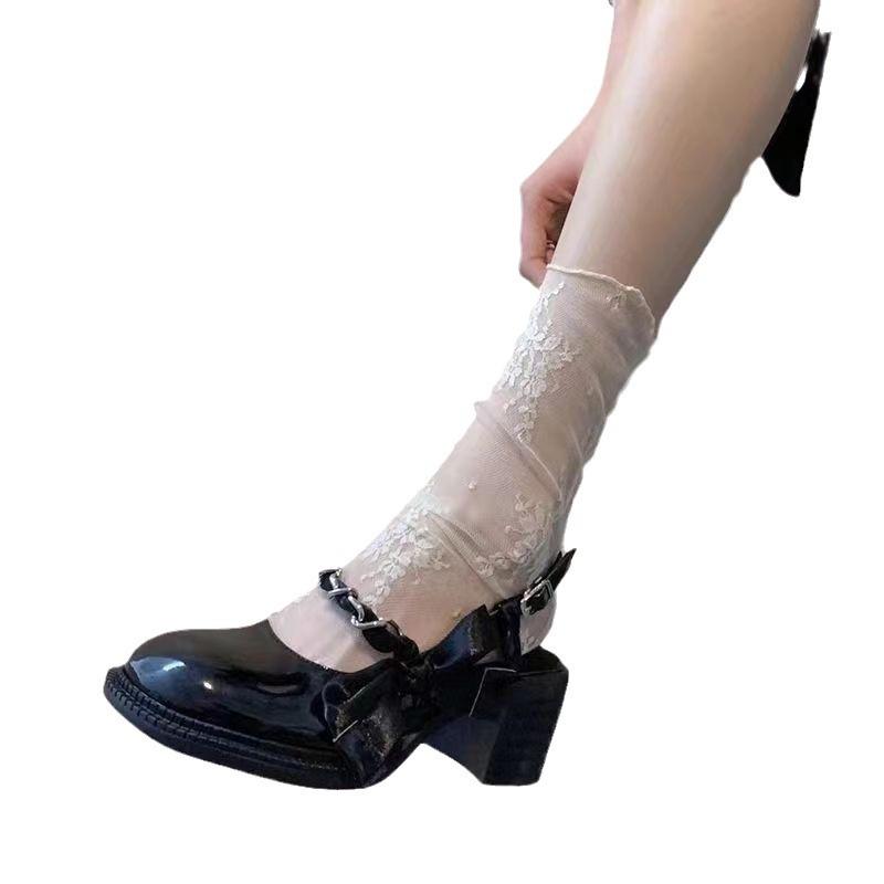 

Кружевной чулок Детский сетчатый Ультратонкий Средний и длинный чулок Детский One Size белый