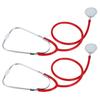 2 Zestawy Stetoskop dwugłowicowy dla lekarza, pielęgniarki, weterynarza, studenta, urządzenie do opieki zdrowotnejCzerwony