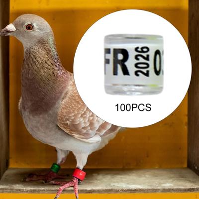 100 Pieces Aluminium Pigeon Leg Rings Identify Bands Dove for Lovebird