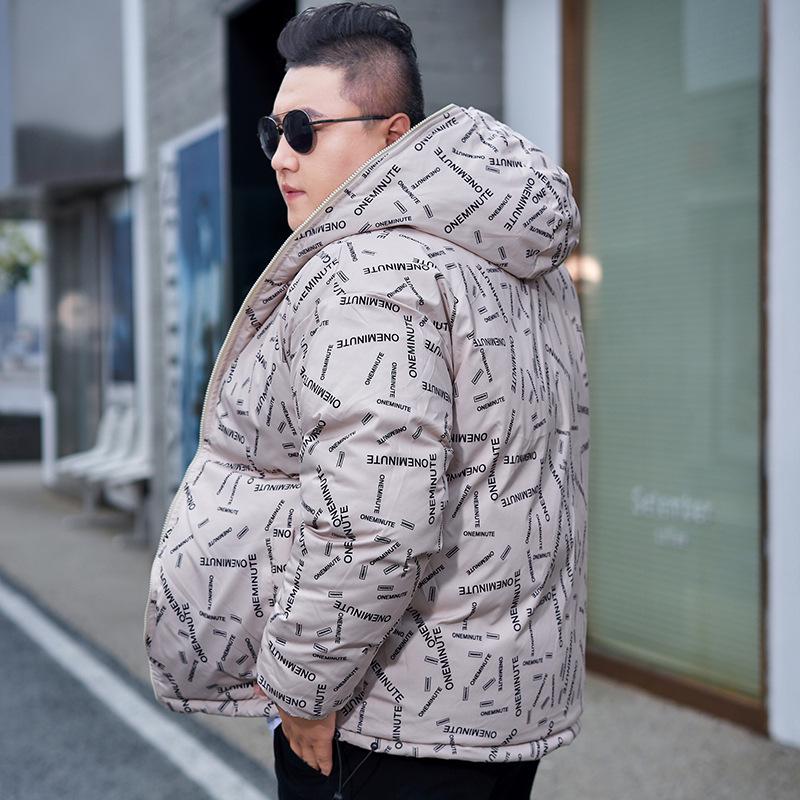 Мужская хлопковая куртка большого размера, двусторонняя - Плотная, однотонная, модная зимняя верхняя одежда 2XL хаки