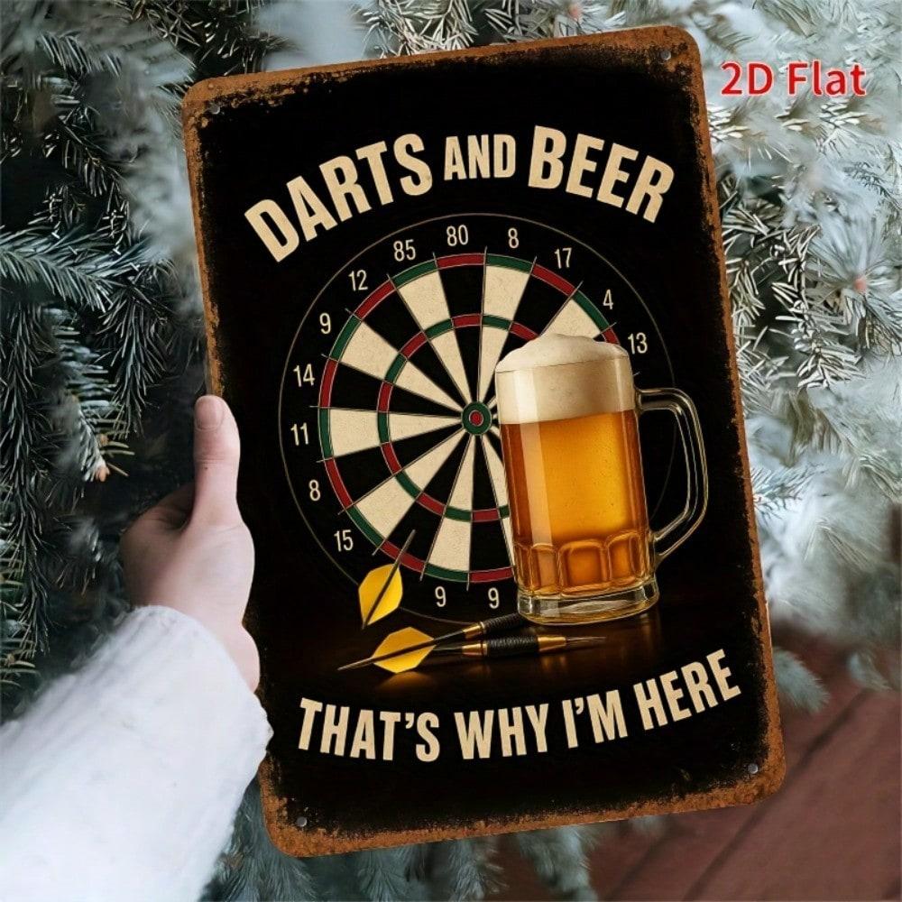 Old Glory Beer Bar Metal Sign 8x12 Inch Vintage Pub Wall Decor for Man Cave Game Room