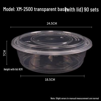 Thickened Disposable Round Plastic Food Containers with Lids