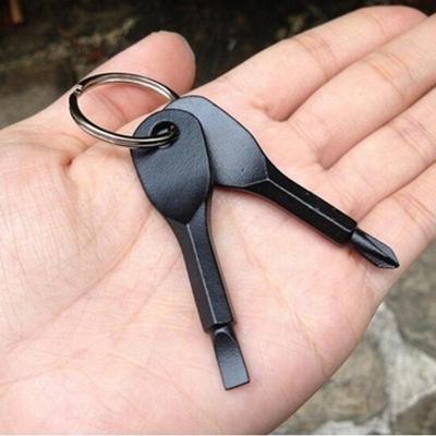 Metal Keys Stainless Keychain Pocket Tool Screwdriver Set EDC Outdoor Multifunction