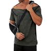 Herren Kurzarm-Regenerationsshirt mit durchgehender Knopfleiste und abnehmbaren Seiten Adaptives Oberteil zur Unterstützung der Mobilität