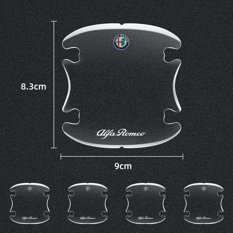 Transparent Car Door Handle Bowl Protector Film Anti-Scratch Sticker For Alfa Romeo Giulia Stelvio MiTo Giulietta Tonale ALFA 4C