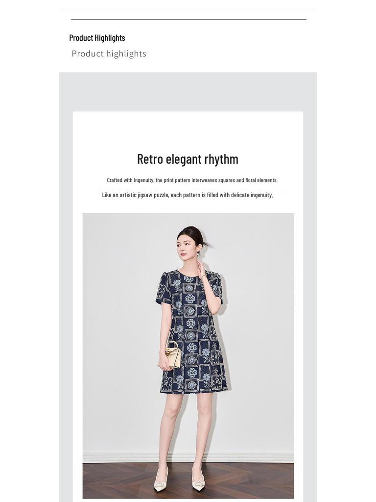 High-Quality French Retro Sequin Embroidered Denim Skirt Dress for Women