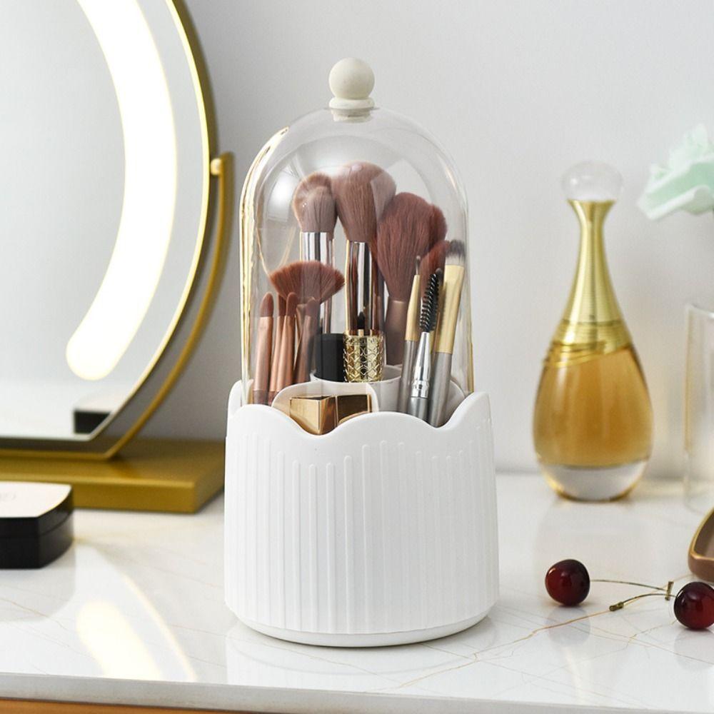 Dust-proof Rotatable Makeup Brush Holder 360 Degrees Desktop Makeup Organizer  Beauty Egg