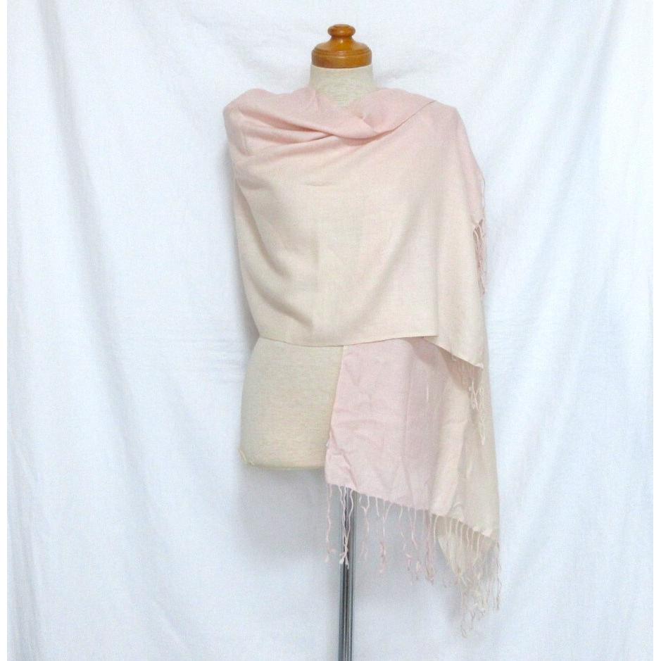 Used Shipping Included COURO COMPANY Pink Gradient Cashmere Silk Large Stole (Cashmere Silk Wrap Shawl Muffler)