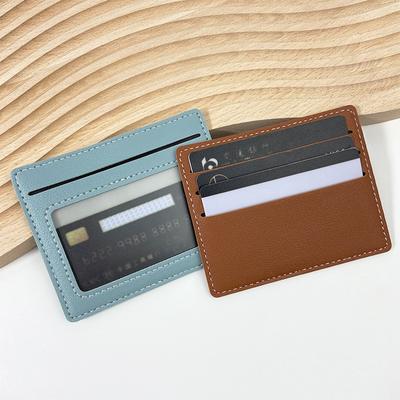 Frame 4 Card Position Card Bag Thin Female Pu Leather Card Bag Card Cover Can Be Determined Enterprise LOGO