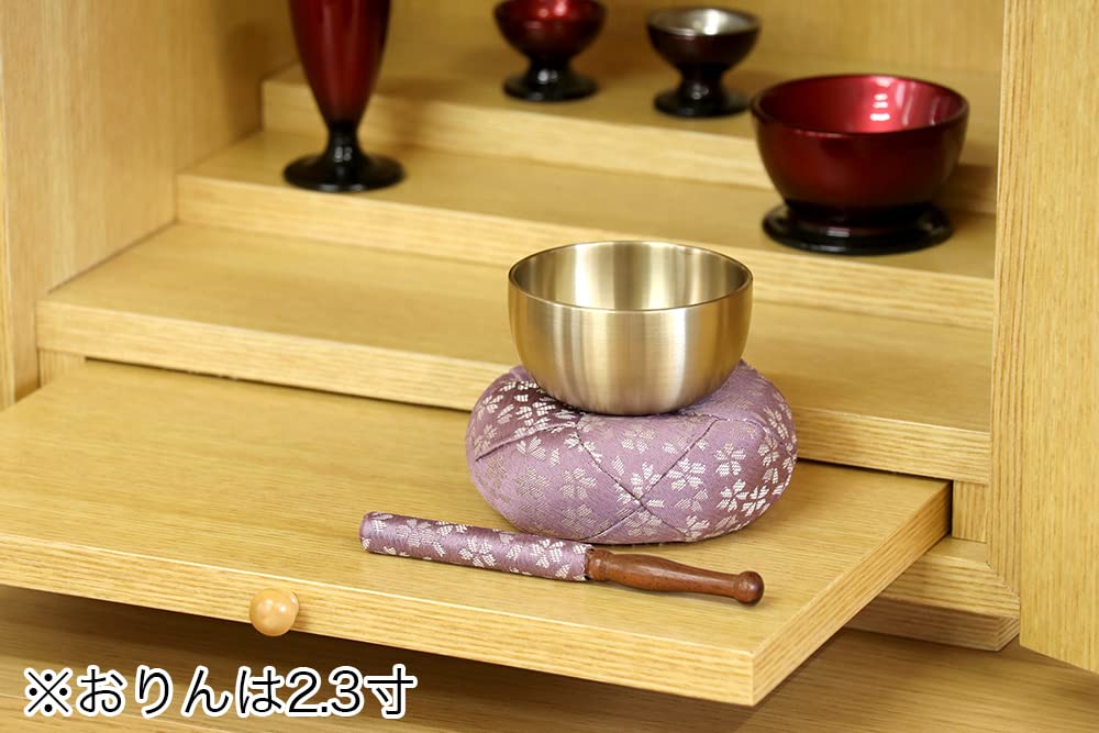 Naamukuma-chan Kobo, Weather Pattern, Japanese-Made Orin Set, Orin + Rin Stick + Futon, 2.5 Sun (7.5cm Diameter), Light Purple
