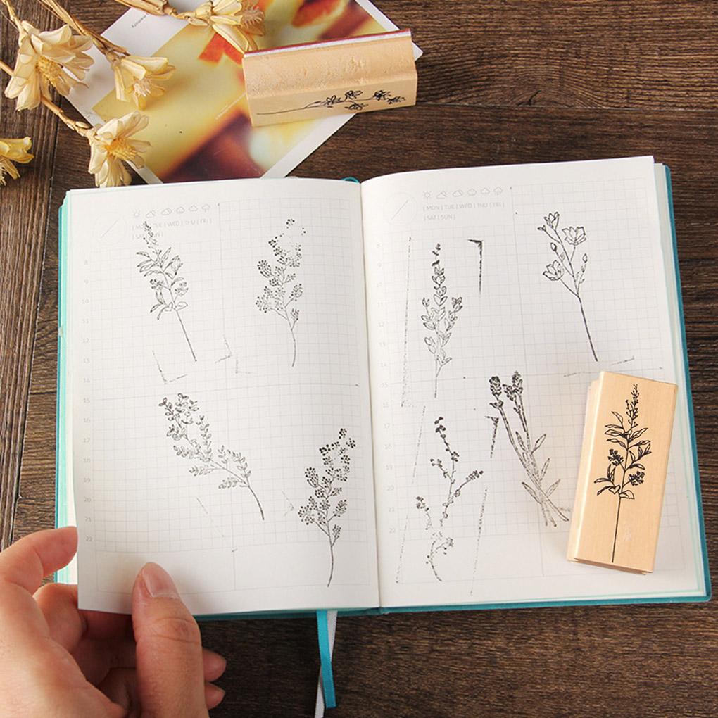 Vintage Grass Plants Stamp DIY Wooden Rubber Stamps for Scrapbooking