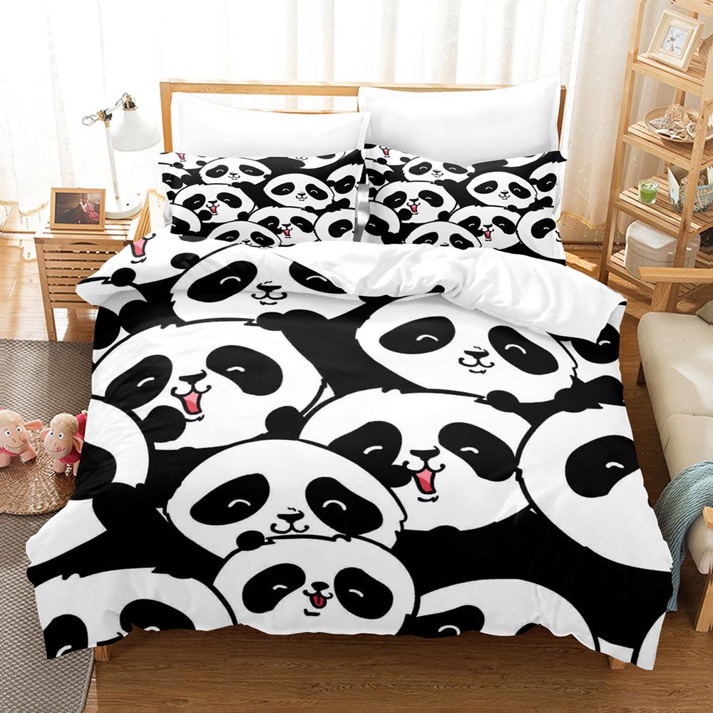 Cartoon Cute Animal 3D Digital Printing Three-piece Set, Bedding