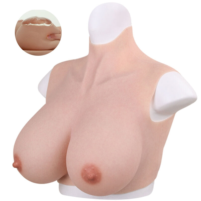 Buste Seins réalistes Silicone Col haut Bonnet D - CrossGearX - Prothèses