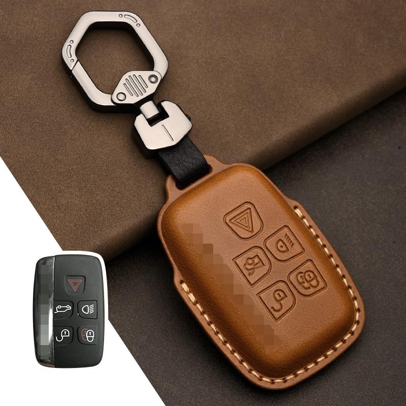 Δερμάτινη Θήκη Κλειδιού Κατάλληλη για Land Rover LR4 Range Rover Sport Freelander 2 Discovery Jaguar E-Pace XF XJL XK XE XJ