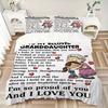 3pcs Grandma Granddaughter Quotes Duvet Cover Set, Cover For Bedroom Guest Room (1 Duvet Cover + 2 Pillowcase, Without Quilt),  Yy250922170