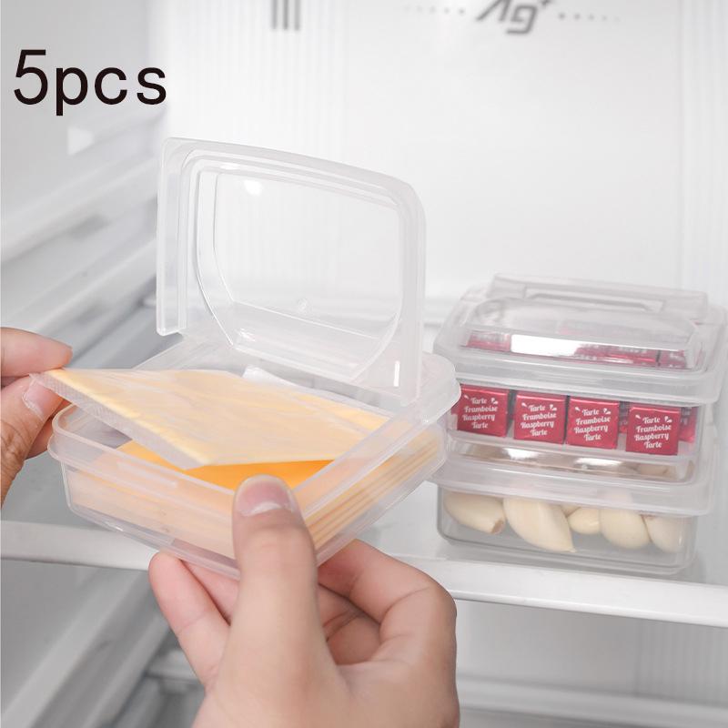 

Sliced Berry Butter Garlic Cheese Block Storage Cheese Container Box Stackable Freezer Organizer With Lid For Fresh Keeping M&1-tier
