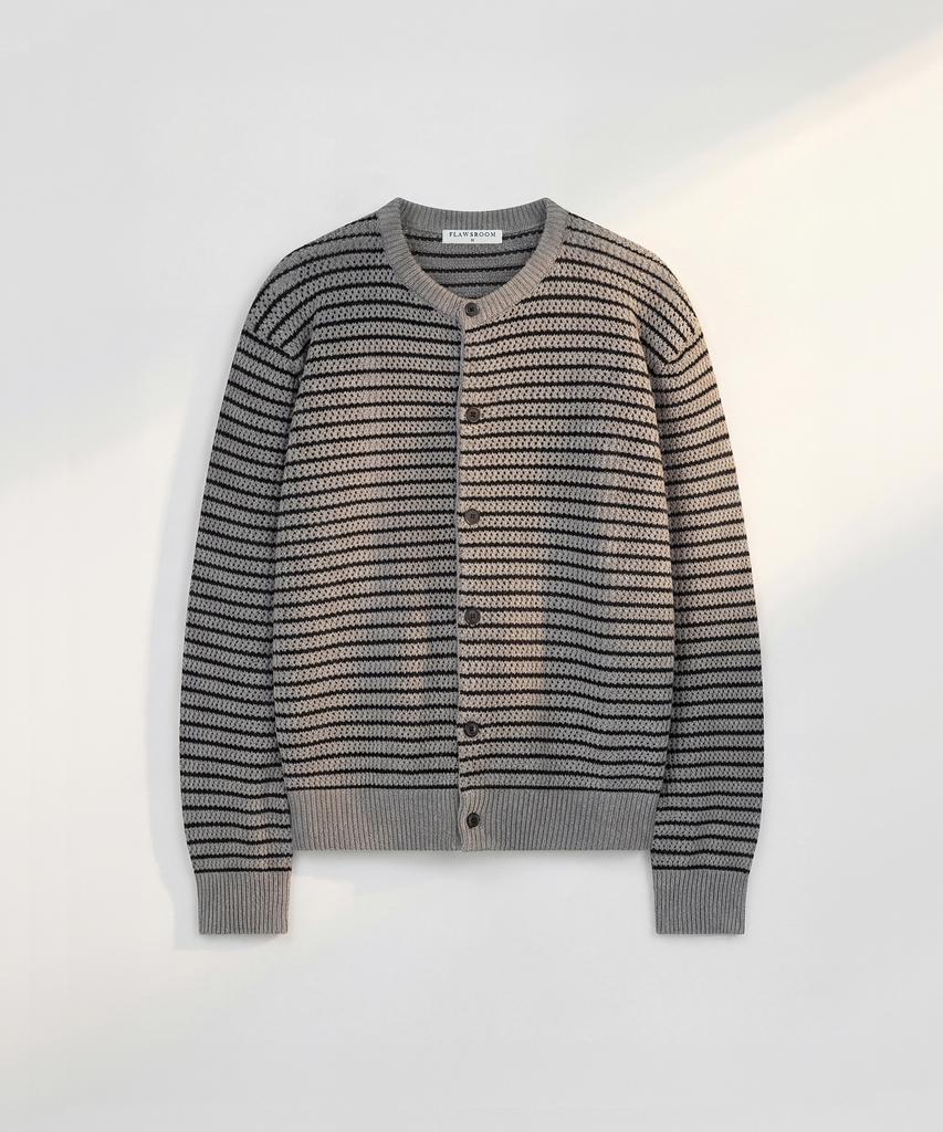 Flawsroom Aftersun Stripe Cardigan Gray
