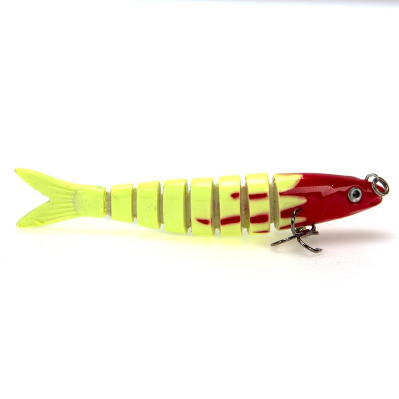Multi-color 9cm/7g Bionic Multi-jointed Fish Lure with Rattling Beads for Sea Fishing.