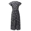 Moda Donna Primavera Estate Scollo a V Vita Orlo Ampio Abito Stampa a Pois