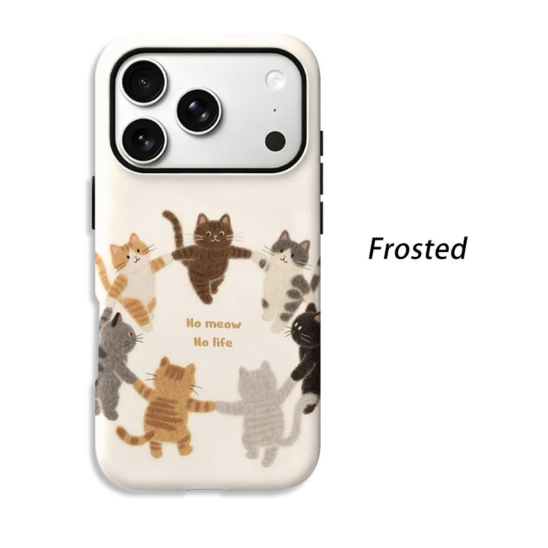 Purrfect Cat Circle No Meow No Life Adorable Graphic Art Film Aesthetic Protective Shockproof Bumper Case Cover For iPhone 13 14 15 16 17 Pro Max Plus