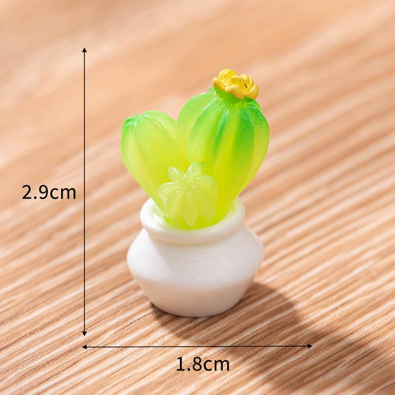 Micro Landscape Ornaments Simulate Succulent Plant Cactus Pot Resin Crafts Baby House Desktop Decoration Small Ornaments
