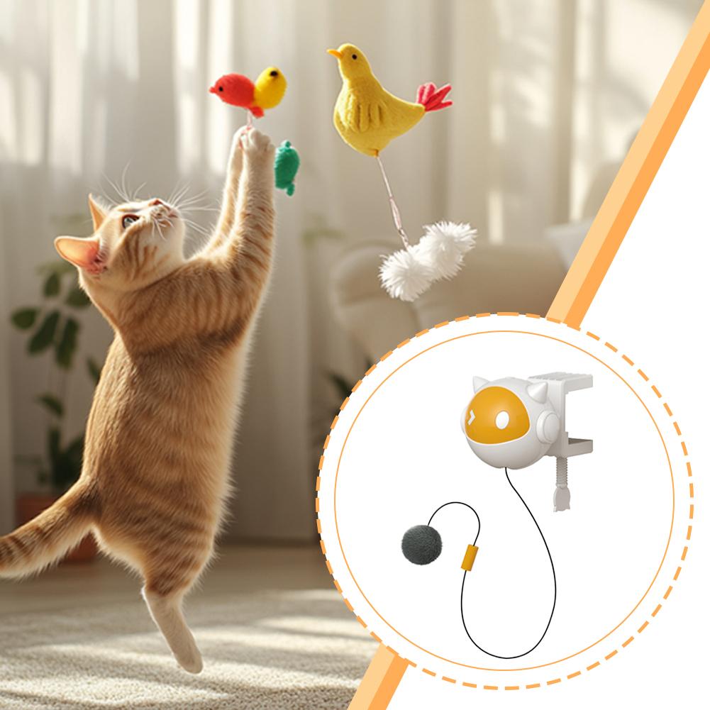 Cat Toy Automatic Lift Ball Interactive Pet Toys ABS Material Teaser Ball Bouncing Retractable Exercise Fun Home Indoor Play