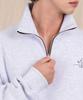 Ellamo French Terry Half-Zip Collared Oversized Sweatshirt [Melange]