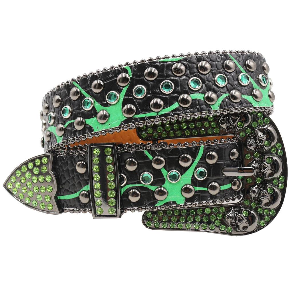 Men's Rhinestone Skull Hip Hop Punk Belt: Sparkly, Non-Mainstream Fashion