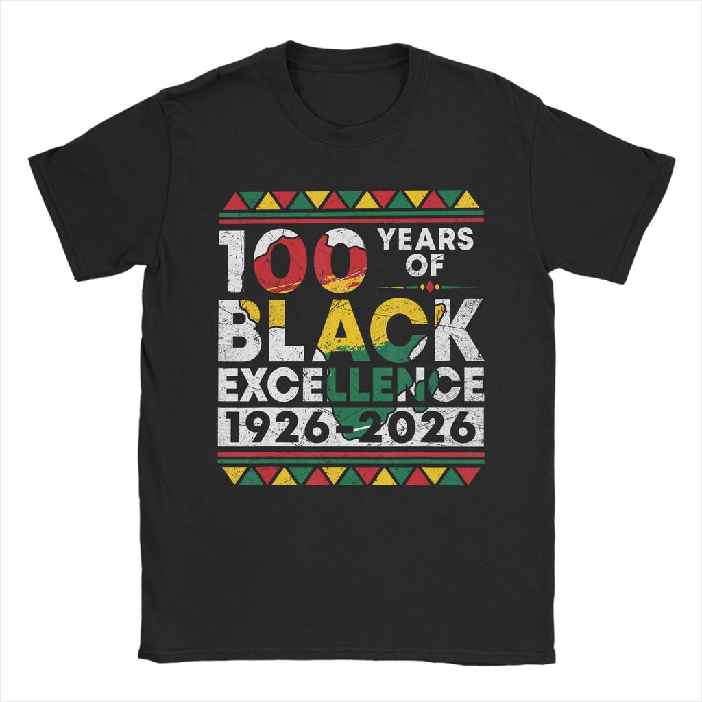 Years Black Excellence Centennial Black History Month TShirt for Unisex Humorous Pure Cotton Tee Shirt Round Neck T Shirt