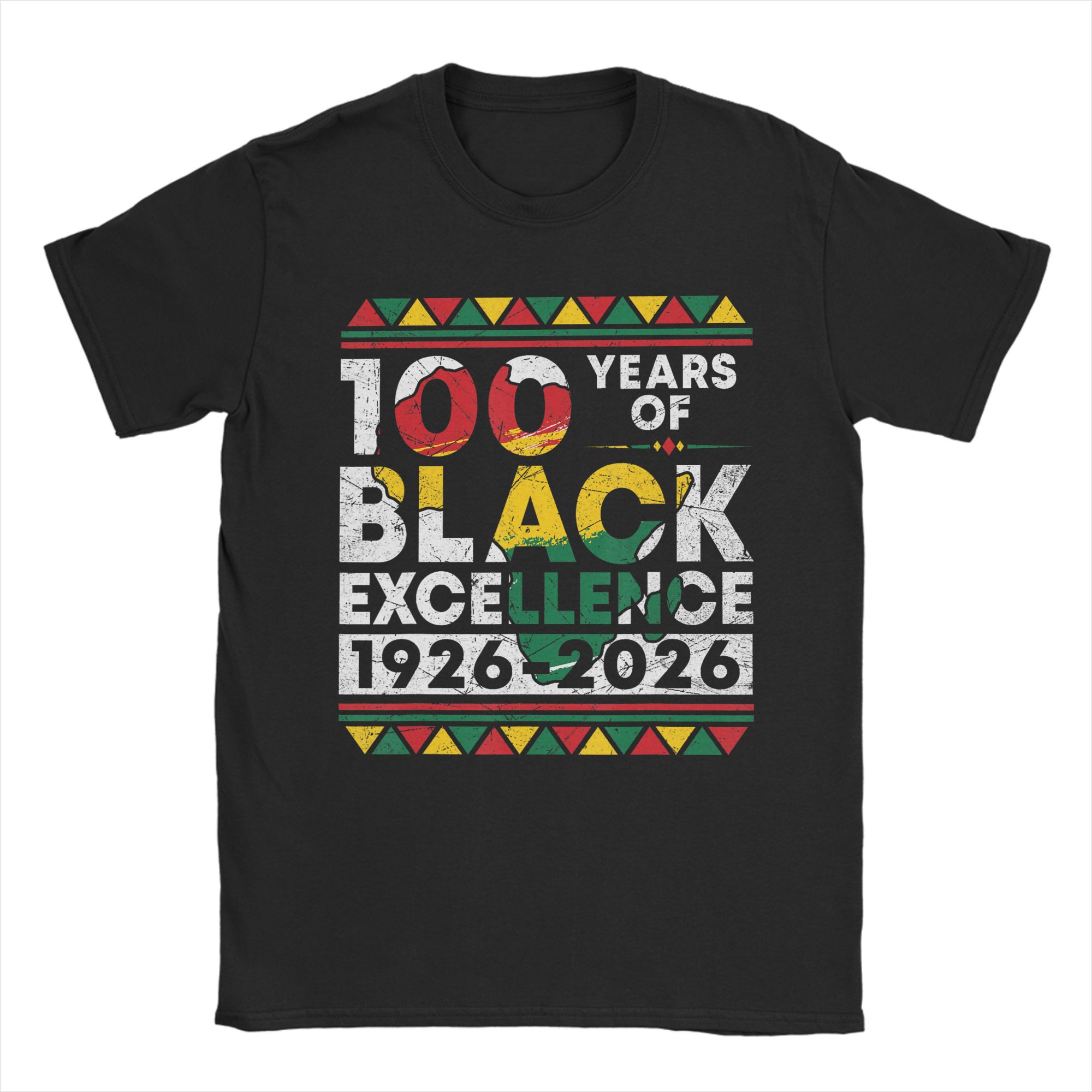 

Years Black Excellence Centennial Black History Month TShirt for Unisex Humorous Pure Cotton Tee Shirt Round Neck T Shirt S