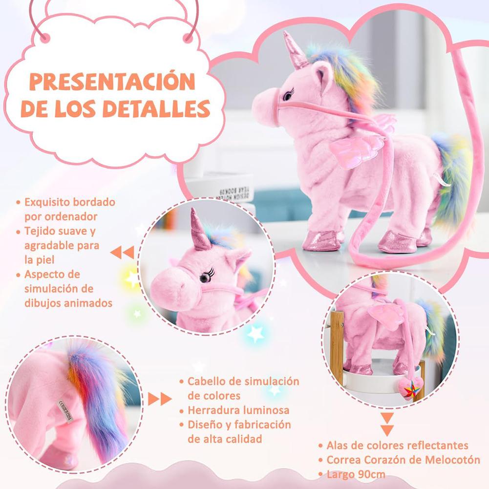 Electric Plush Horse Toy Cute Horse Plushies Creative Music Little Horse Toy Battery Operated PP Cotton for Birthday Gifts