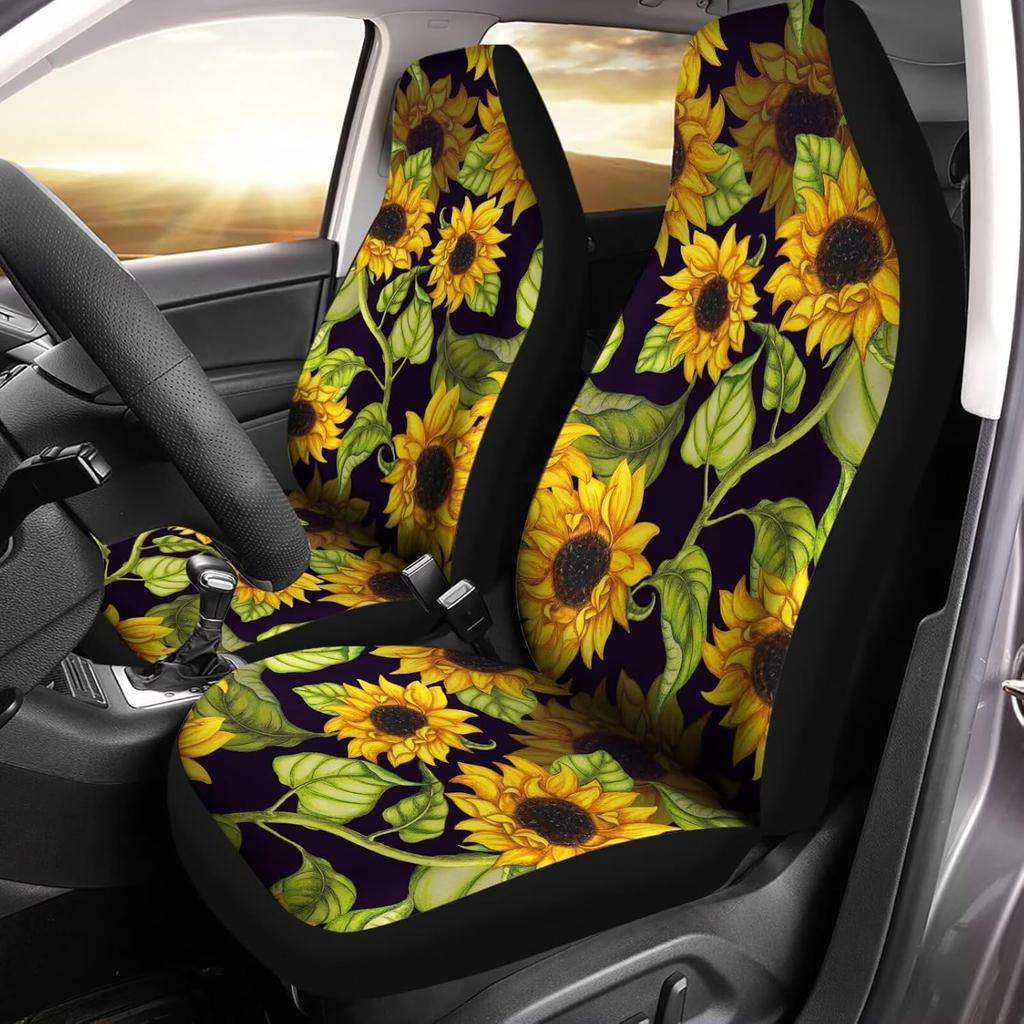 Bulopur Halloween Spider Web Print Front Seat Cover Sets 2 Pack, Car Universal Accessories Interior Decor for Men, Auto Front Seat Covers