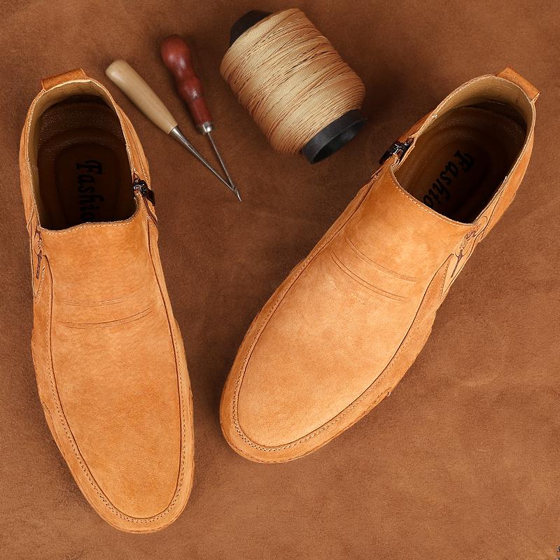 Модные мужские ботинки Повседневная обувь Высокие кеды Мужские туфли на плоской подошве — фото 7