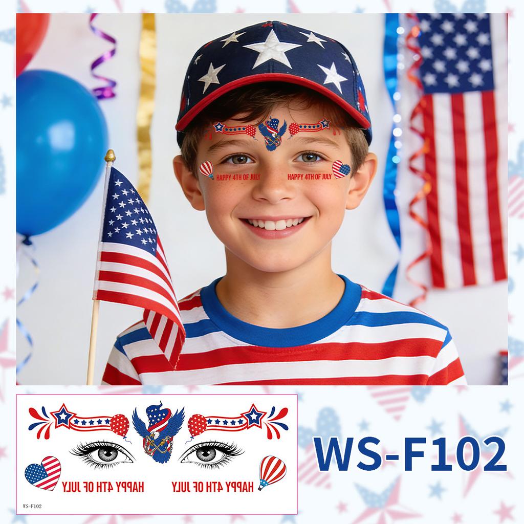 Independence Day Makeup Face Sticker Usa Independence Day Theme Painted Waterproof Sweat Tattoo Sticker