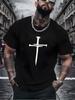 Unisex Summer Cotton T Shirt Nail Cross Graphic Print Short Sleeve Crew Neck Casual Streetwear Loose Fit Fashion Daily Unisexs Tops
