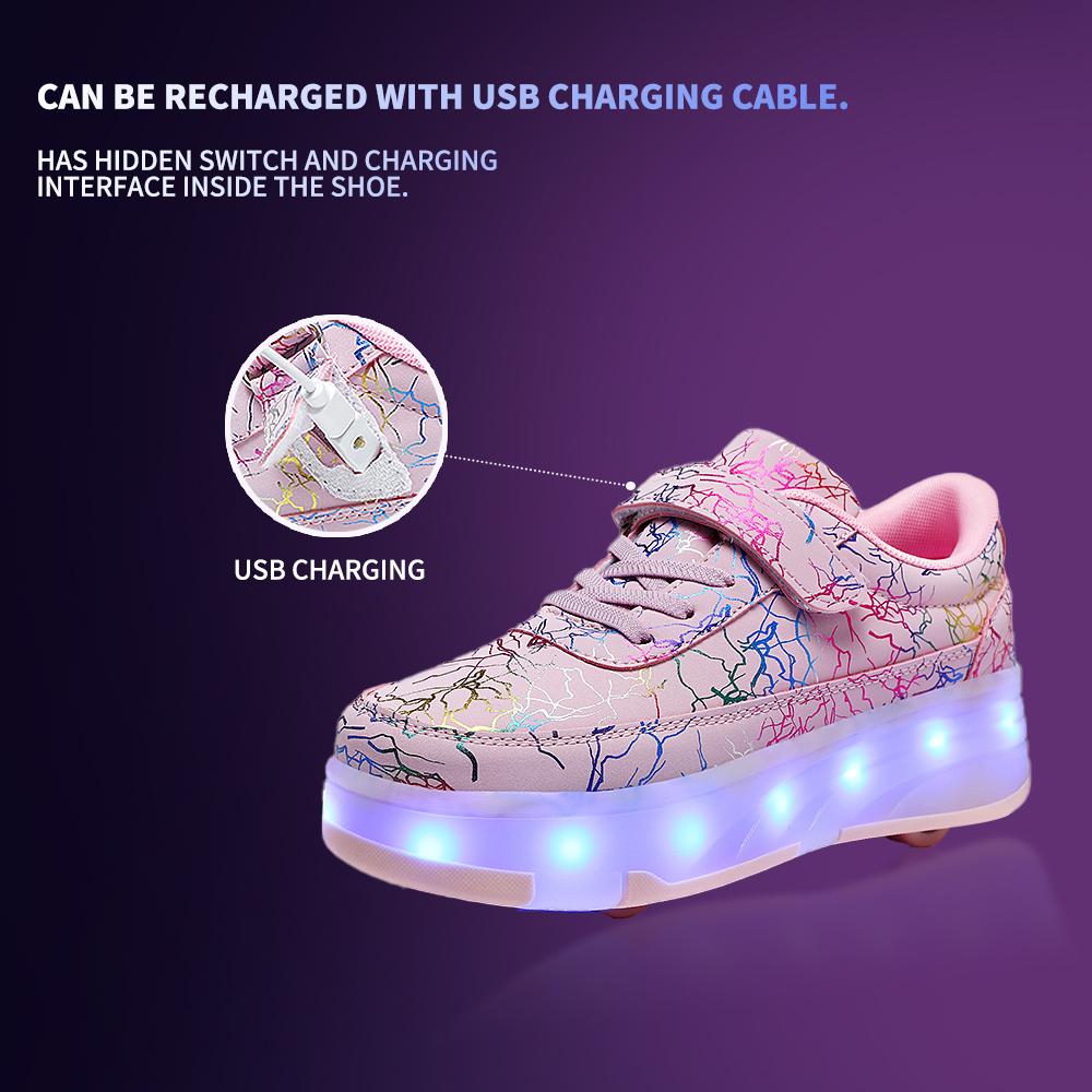 Roller Skate Shoes Kids Snickers With Wheels Children Rollerskates Fashion Outdoor Sports Shoes Girls Boys Gifts For Kids