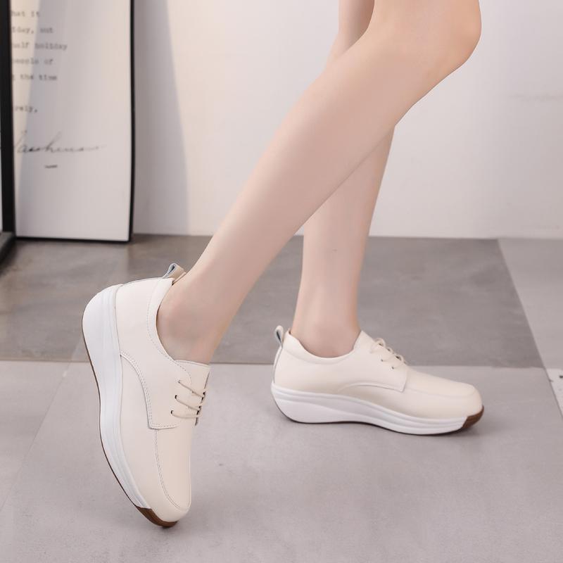 Women's Leather Boots Driving Comfort Women’s Wedge Sneakers Casual Nurse Loafers for Girls Walking Minimalist Summer Maternity Shoes for Women